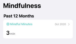 Mindfulness minutes summary in Apple Watch Inclusive wellness challenge 