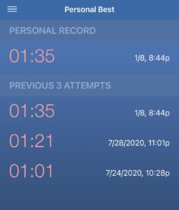 Apnea breath training personal best