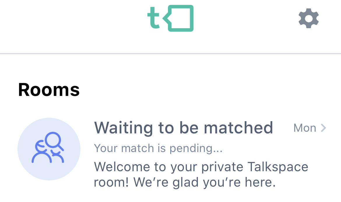 Talkspace waiting to match