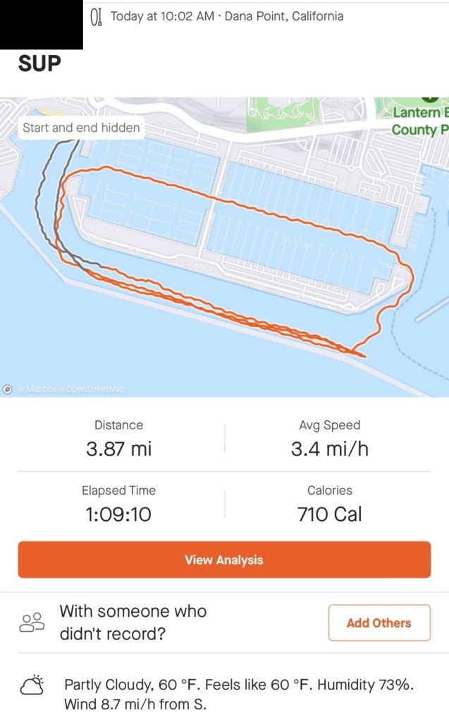 strava sup tracking