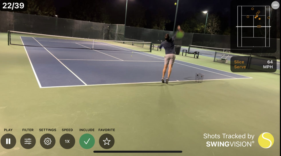 swingvision serving practice session screen capture