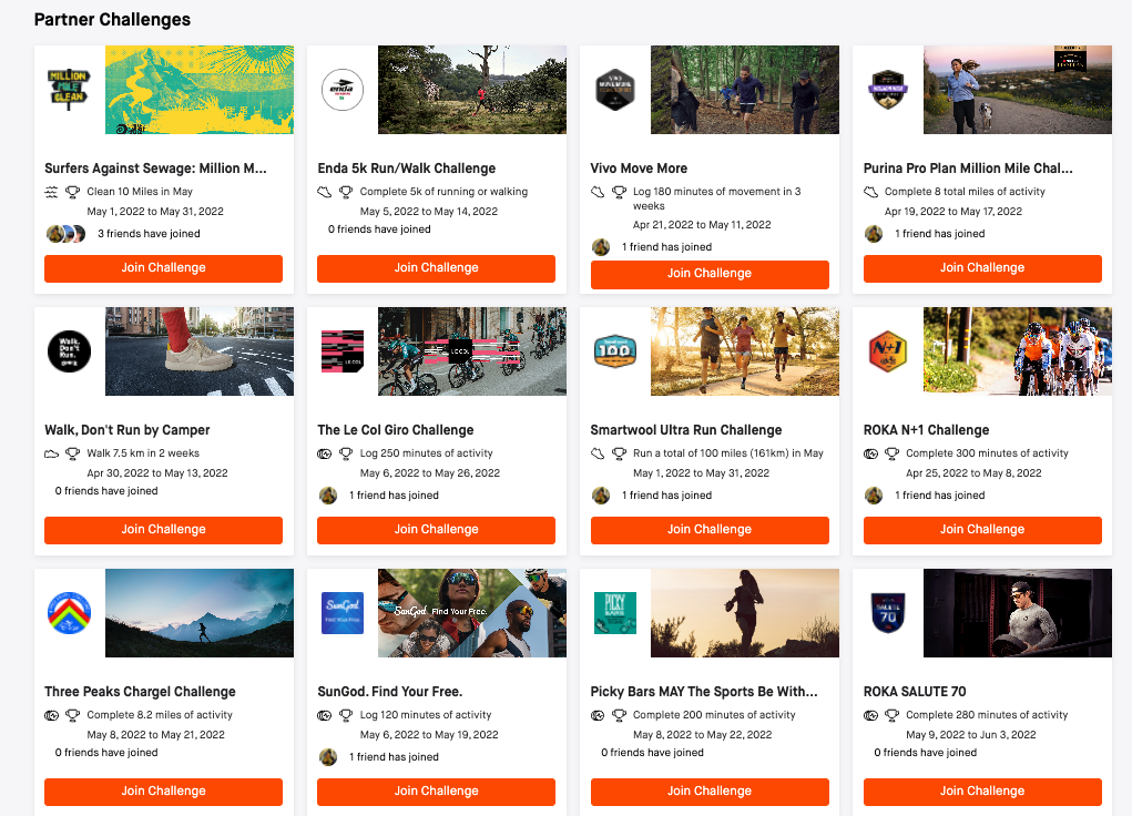 strava partner challenges