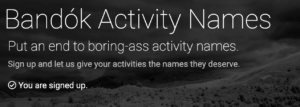 Bandók Activity naming for strava