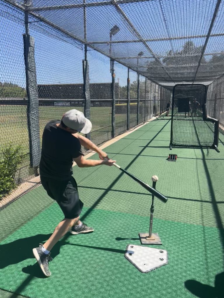 Batting practice with Rapsodo machine