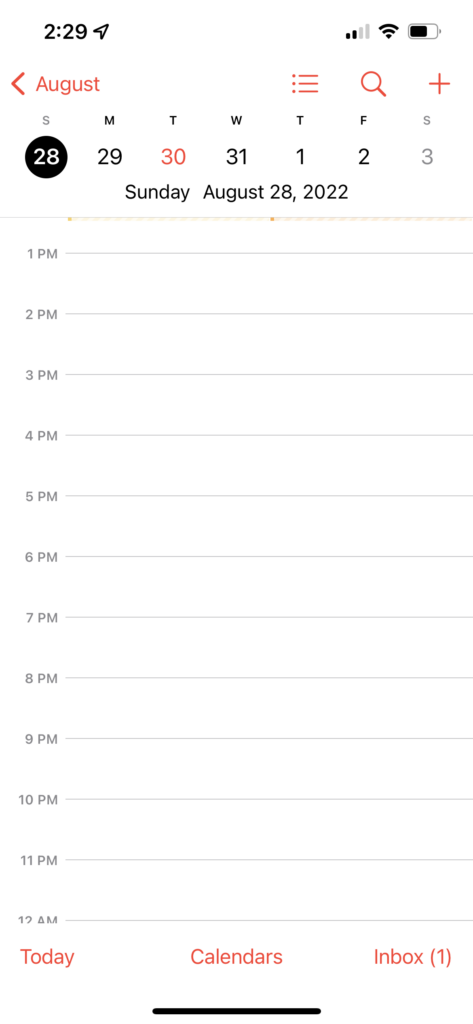 iphone calendar main view