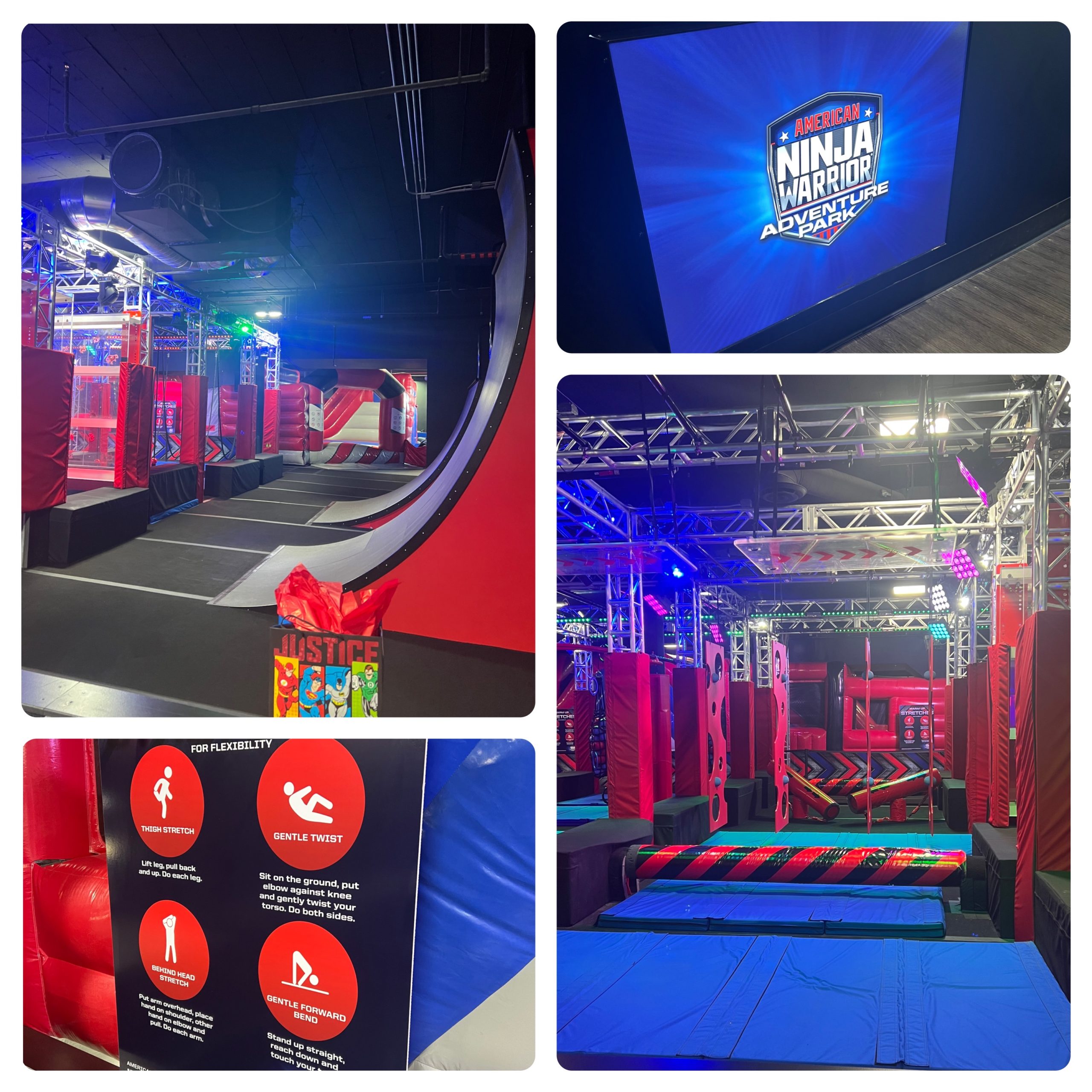 american ninja warrior adventure park collage