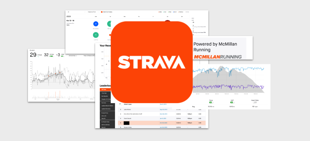 strava homepage cover with screen shot backgrounds