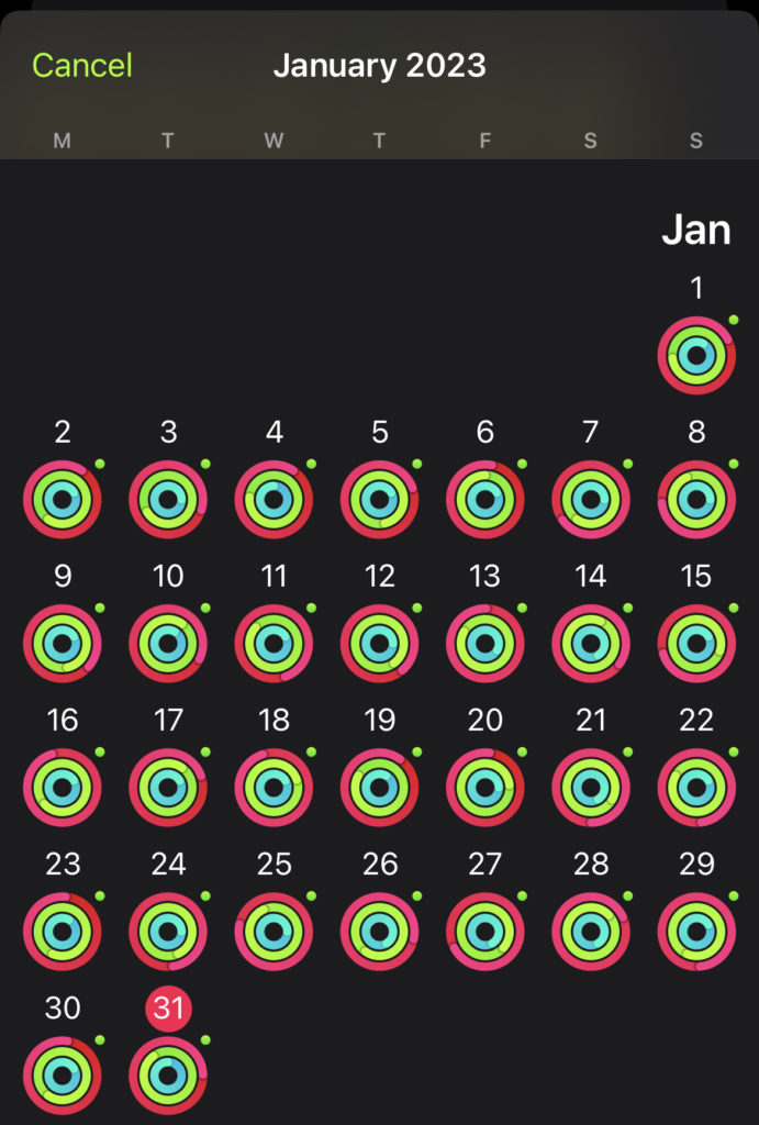 apple watch perfect monthly challenge