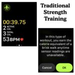 traditional strength training apple watch screen