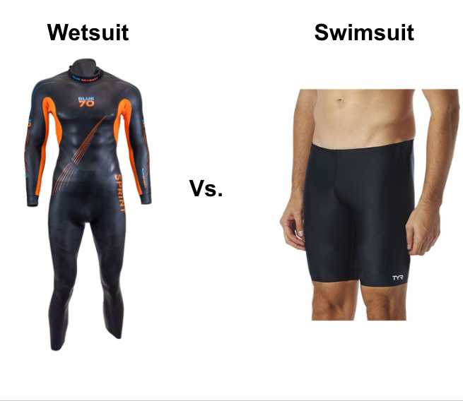 wetsuit vs swimsuit in swim workout