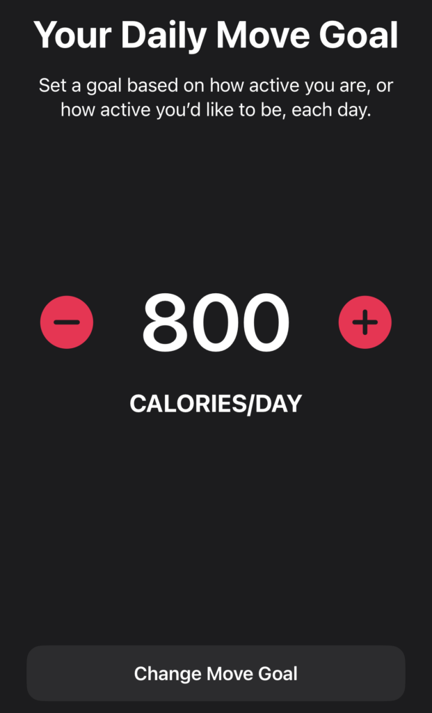 daily move goal target 800