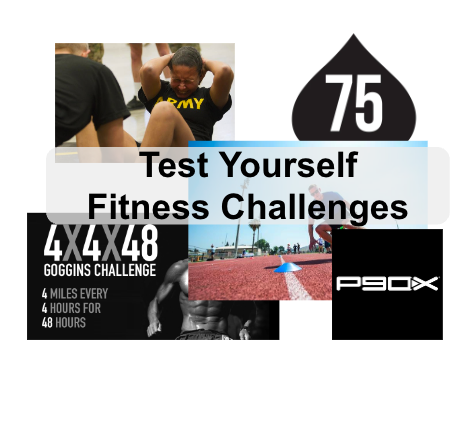 test yourself fitness challenge with logos of various challenges
