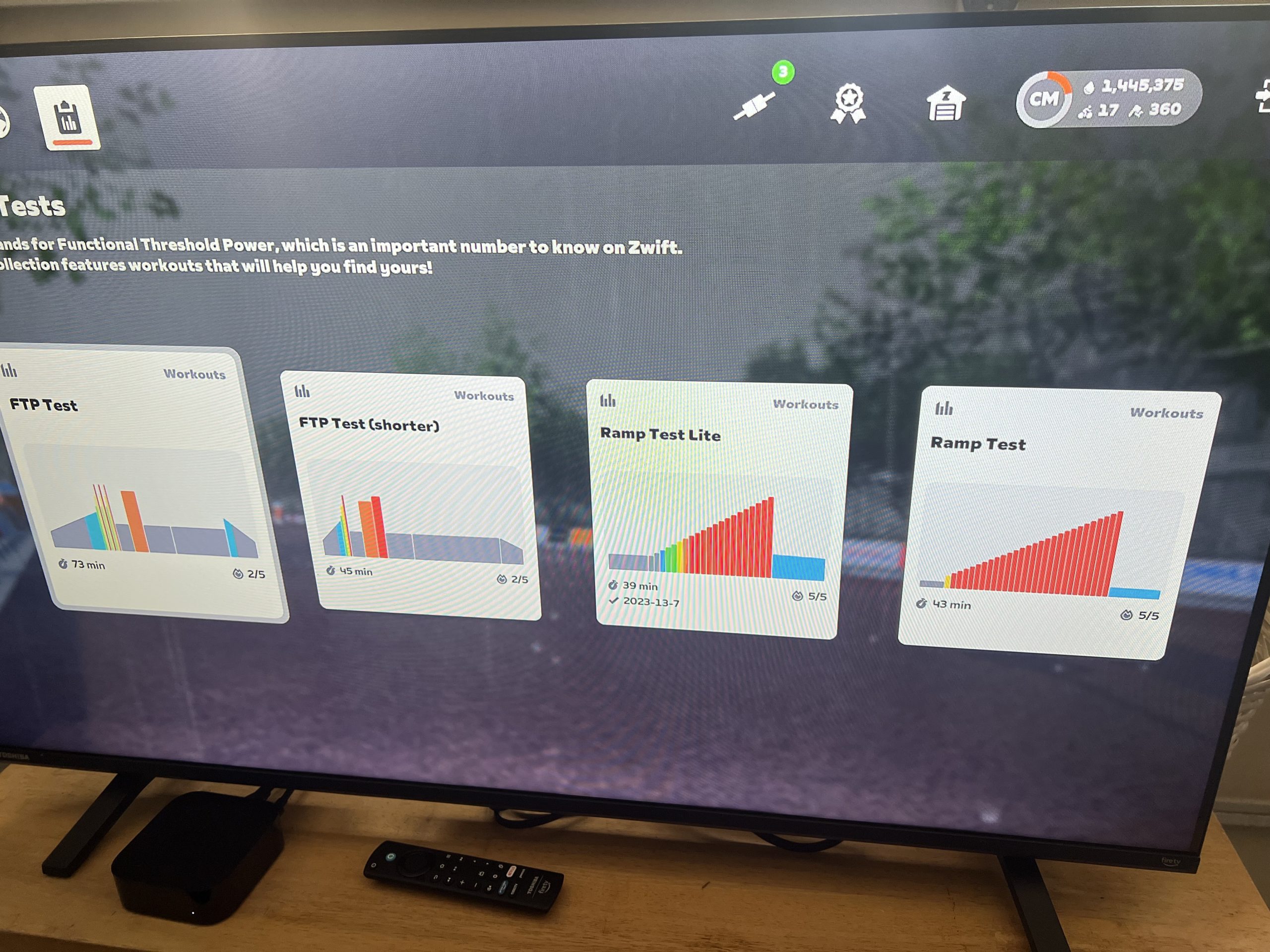 zwift ftp test screen